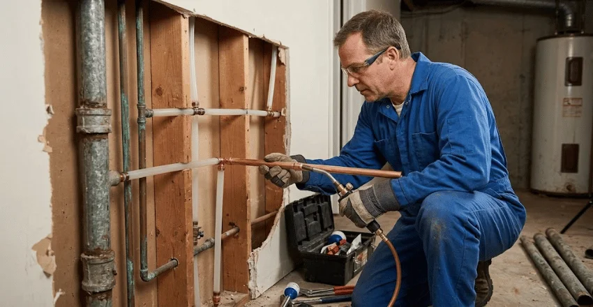 Repiping from copper or galvanized steel